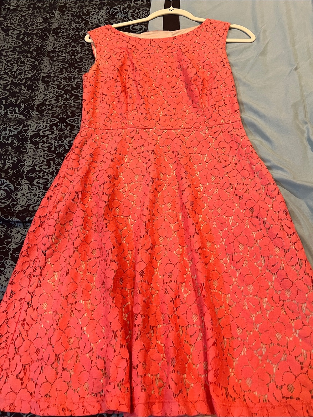 ENFOCUS STUDIO Coral Lace Fit-and-Flare Dress